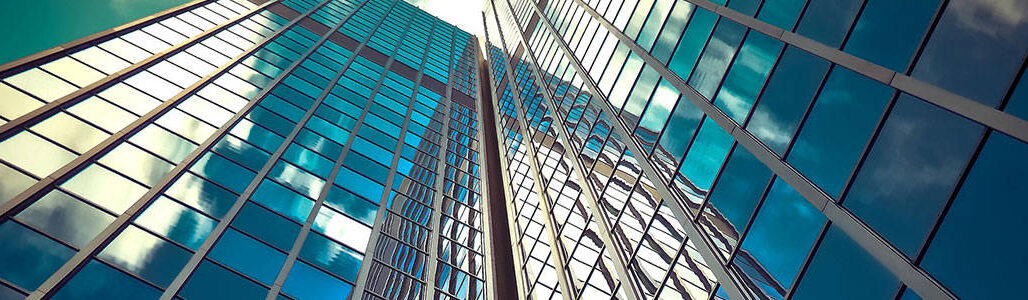 Tall Buildings with blue glass